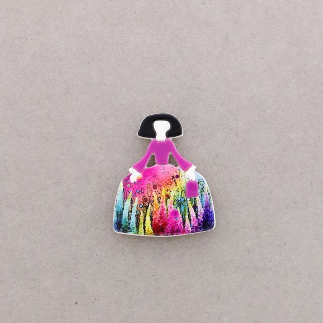 BROCHE IMÁN MENINA RESINA
