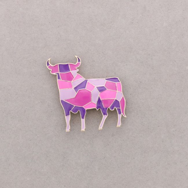 BROCHE TORO METAL ESMALTE