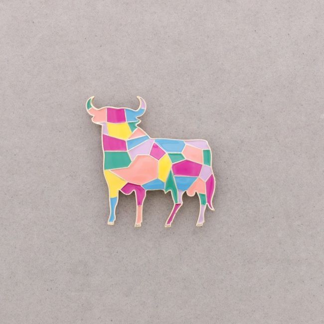BROCHE TORO METAL ESMALTE
