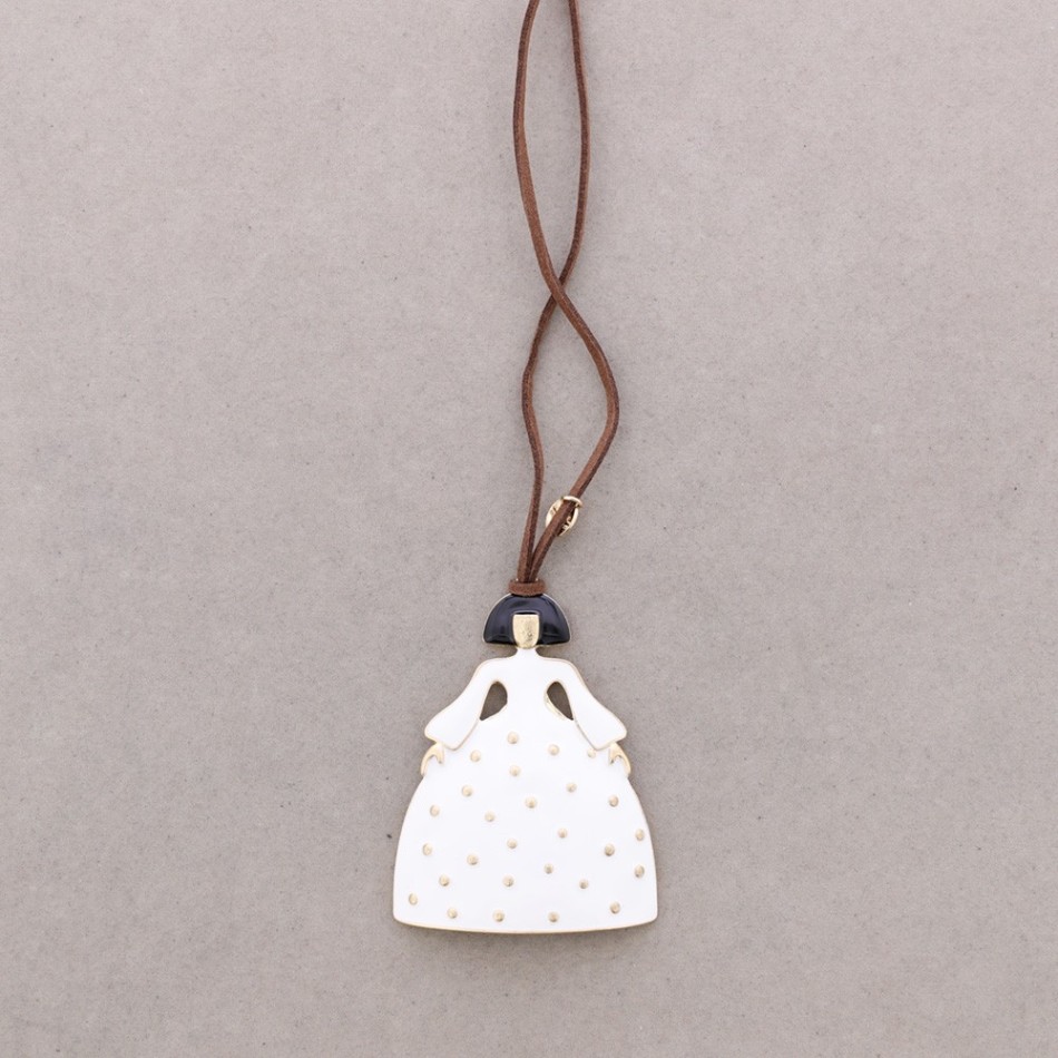 COLLAR LARGO COLGANTE MENINA METAL ESMALTE