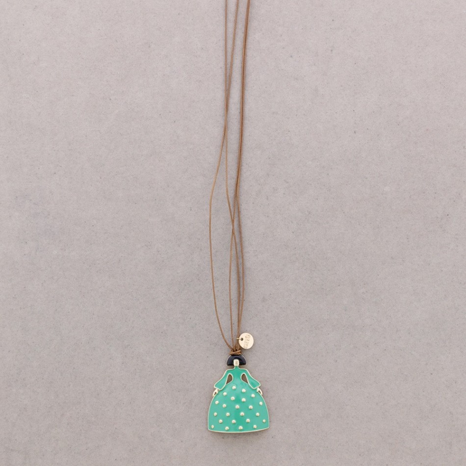 CHOKER WITH MENINA PENDANT IN METAL AND ENAMEL