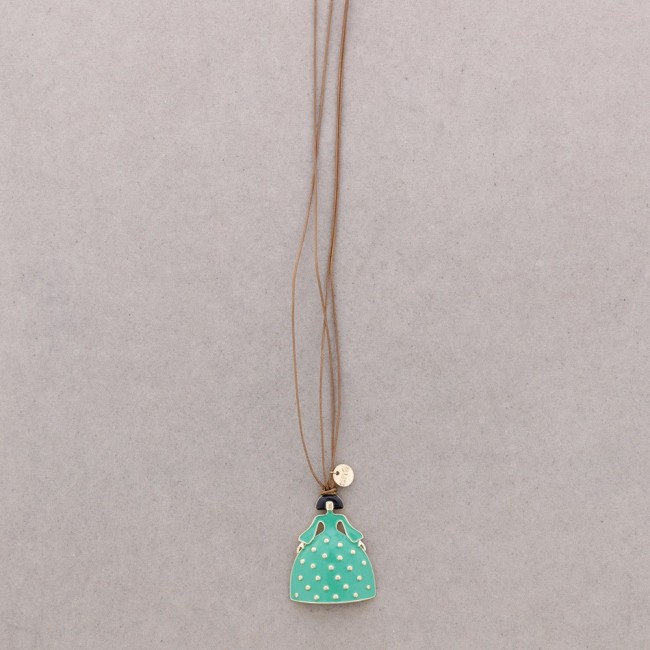 CHOKER WITH MENINA PENDANT IN METAL AND ENAMEL
