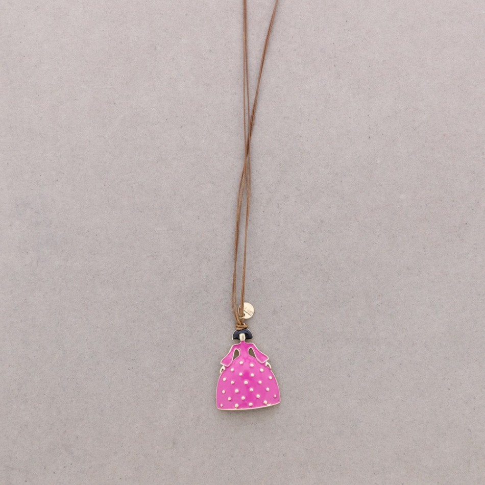 CHOKER WITH MENINA PENDANT IN METAL AND ENAMEL