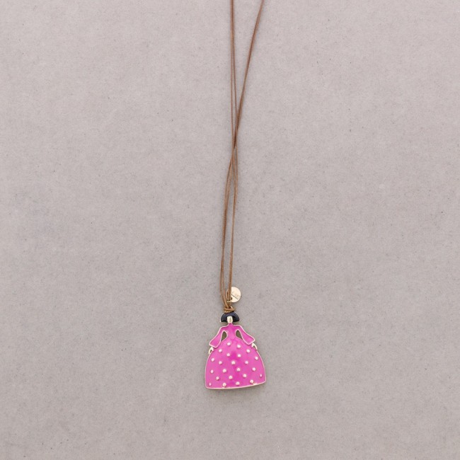 CHOKER WITH MENINA PENDANT IN METAL AND ENAMEL