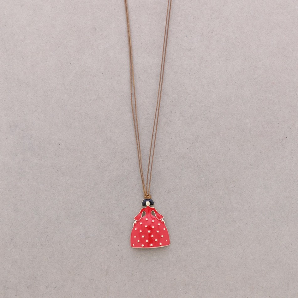 CHOKER WITH MENINA PENDANT IN METAL AND ENAMEL