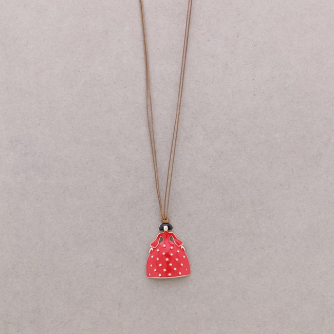 CHOKER WITH MENINA PENDANT IN METAL AND ENAMEL