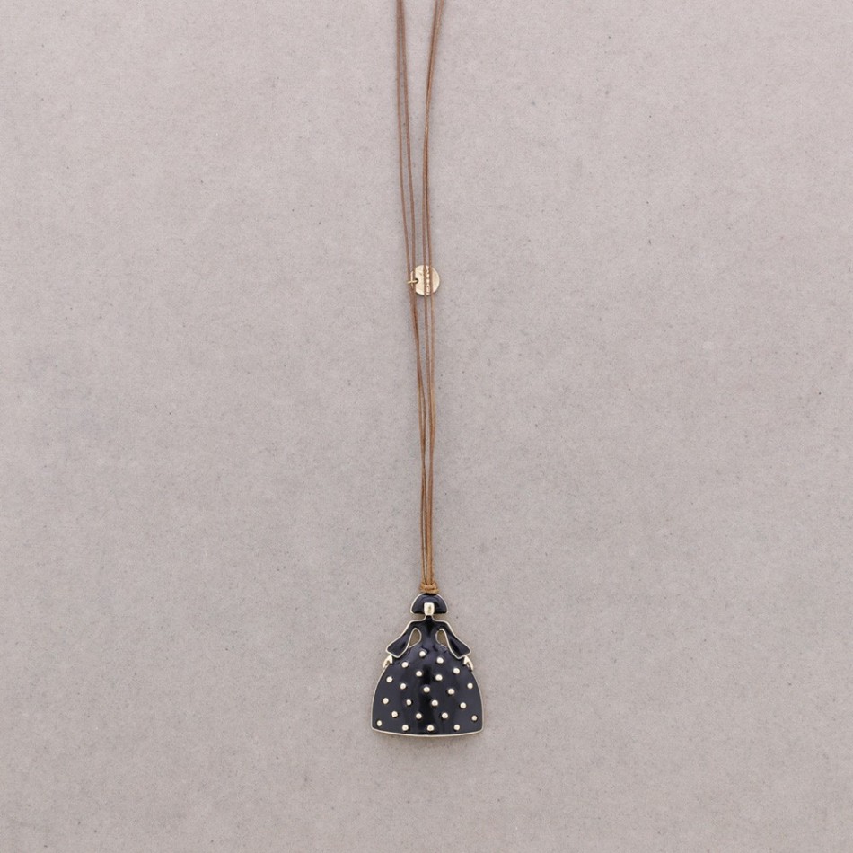 CHOKER WITH MENINA PENDANT IN METAL AND ENAMEL