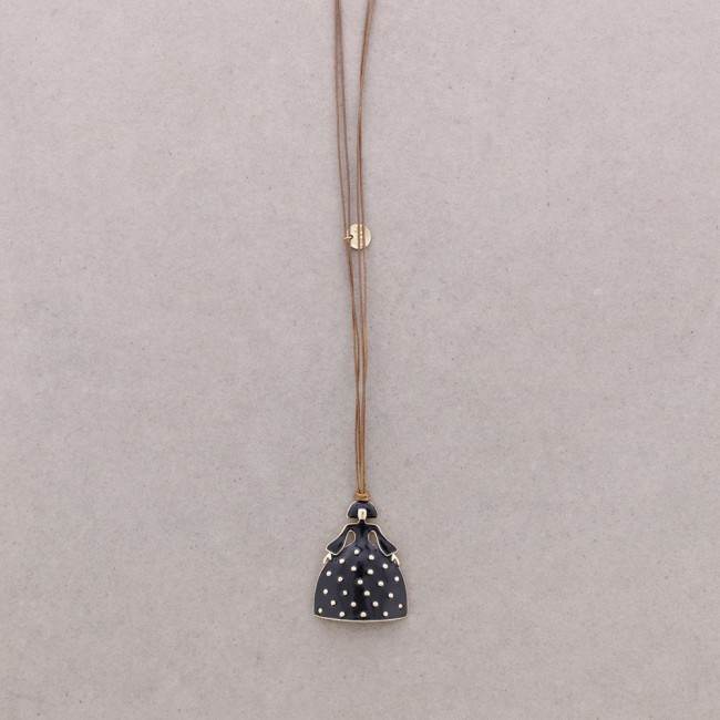 CHOKER WITH MENINA PENDANT IN METAL AND ENAMEL