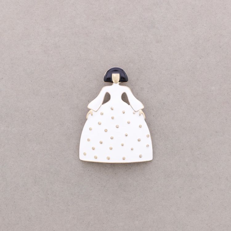 BROCHE MENINA METAL ESMALTE
