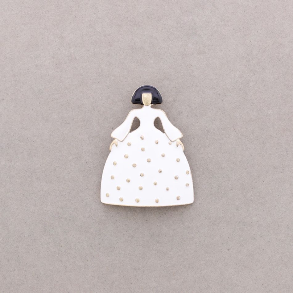 BROCHE MENINA METAL ESMALTE