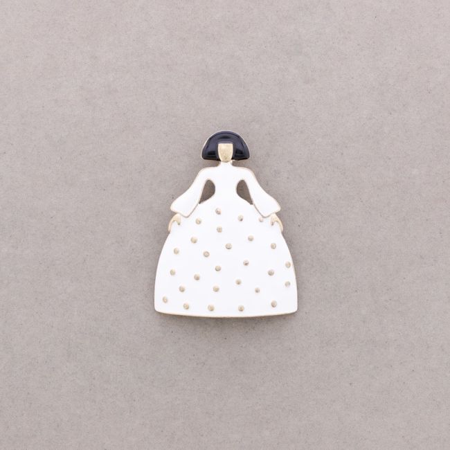 BROCHE MENINA METAL ESMALTE