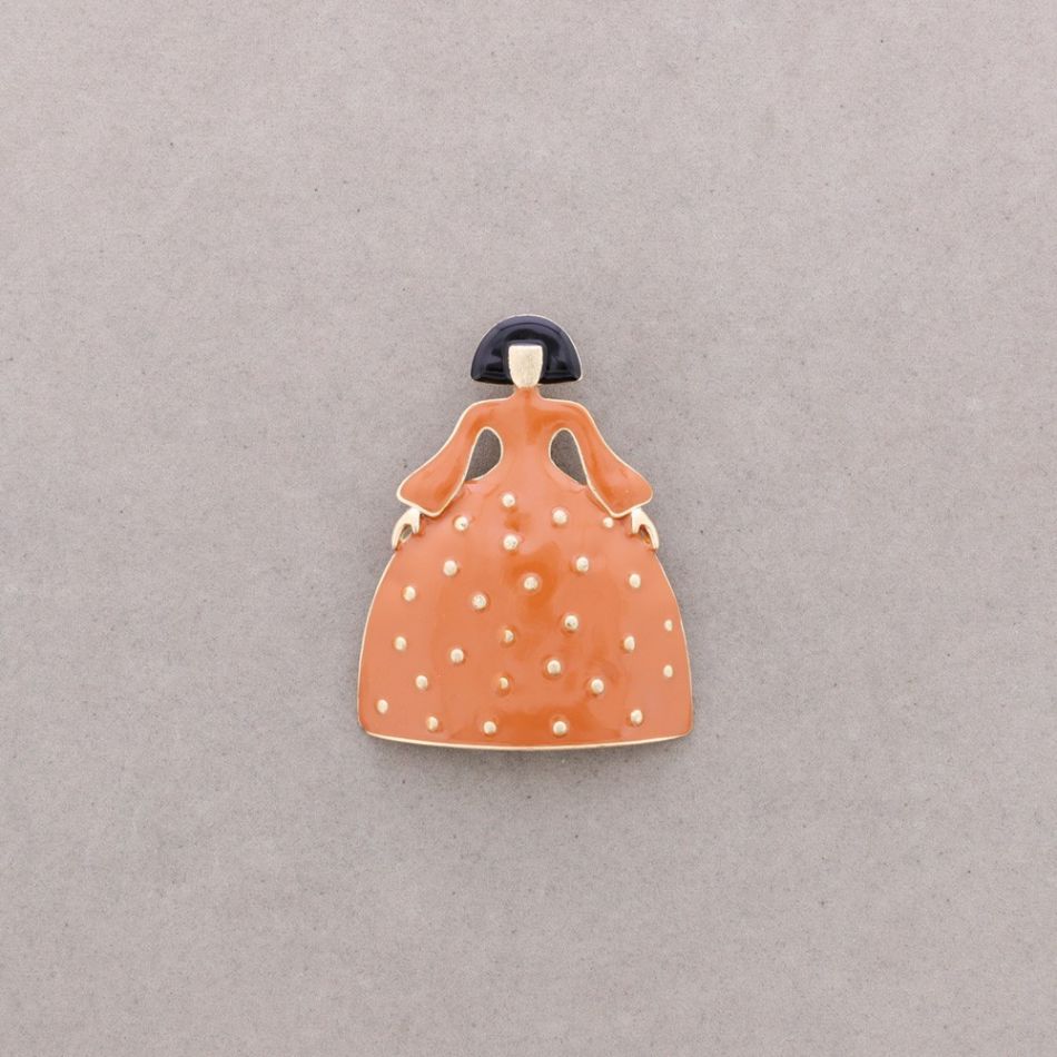 BROCHE MENINA METAL ESMALTE