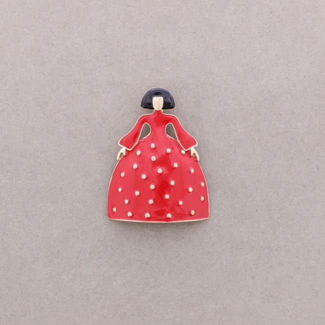 METAL ENAMEL MENINA BROOCH