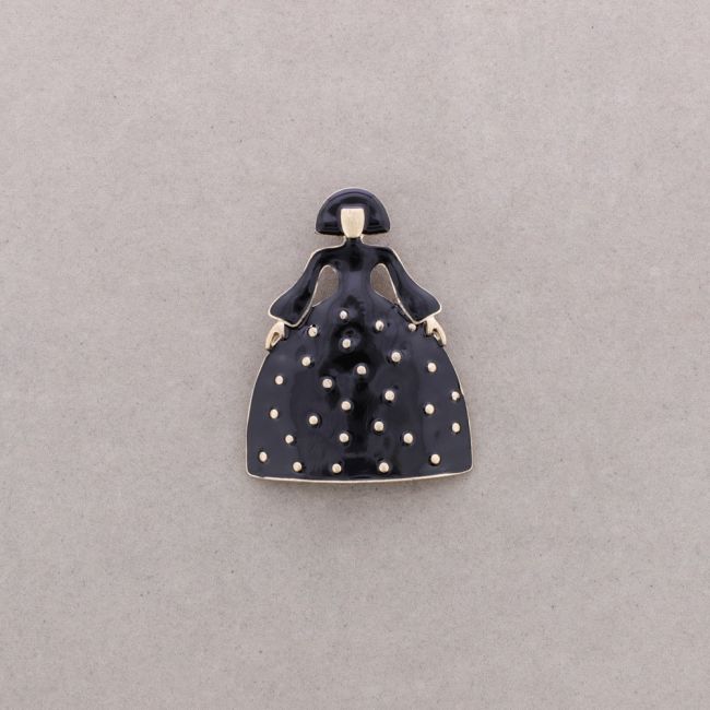 BROCHE MENINA METAL ESMALTE