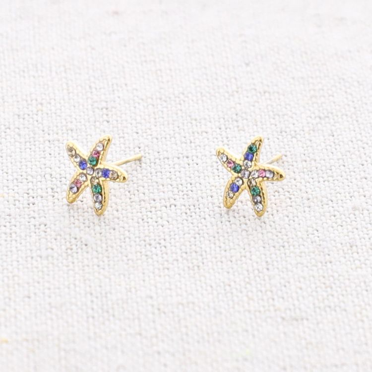 PENDIENTES ACERO PRESIÓN ESTRELLA DE MAR