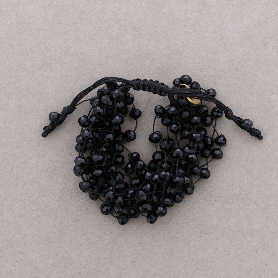 PULSERA MACRAMÉ CRISTALES FACETADOS