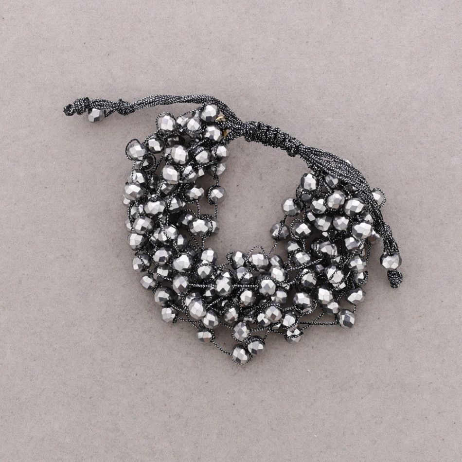 FACETED CRYSTALS MACRAME BRACELET