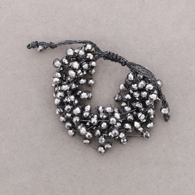 PULSERA MACRAMÉ CRISTALES FACETADOS