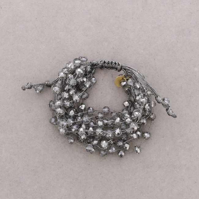 PULSERA MACRAMÉ CRISTALES FACETADOS