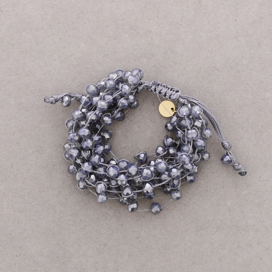 PULSERA MACRAMÉ CRISTALES FACETADOS
