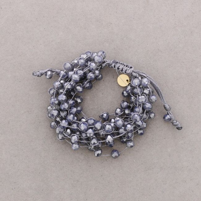 PULSERA MACRAMÉ CRISTALES FACETADOS