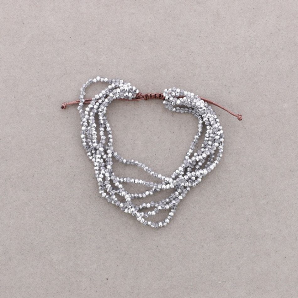 MACRAMÉ BRACELET WITH FACETED CRYSTALS