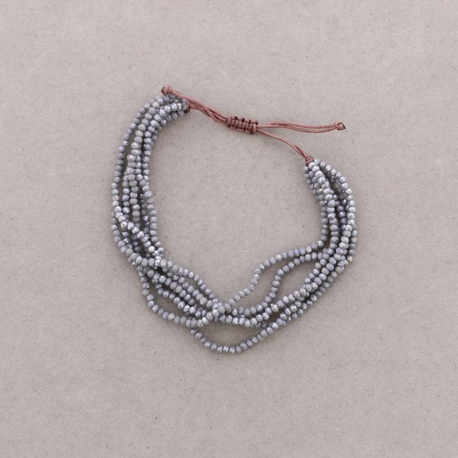 PULSERA MACRAMÉ CRISTALES FACETADOS