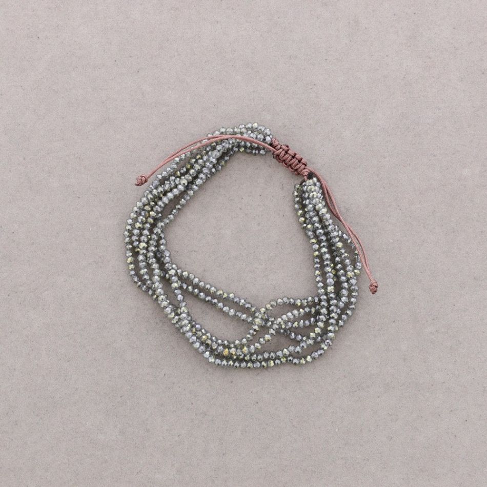 MACRAMÉ BRACELET WITH FACETED CRYSTALS