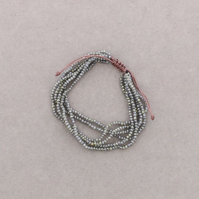 MACRAMÉ BRACELET WITH FACETED CRYSTALS