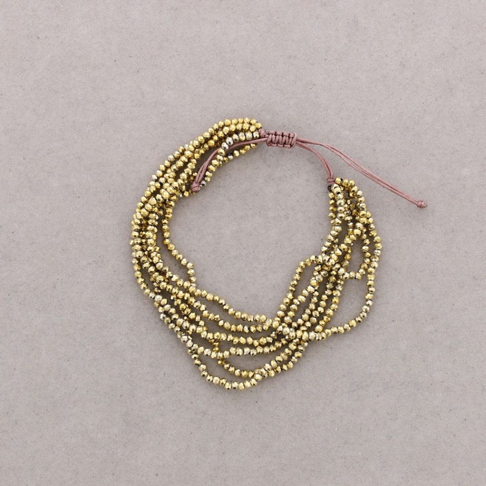 PULSERA MACRAMÉ CRISTALES FACETADOS