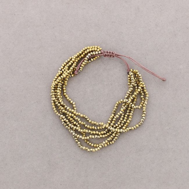 PULSERA MACRAMÉ CRISTALES FACETADOS