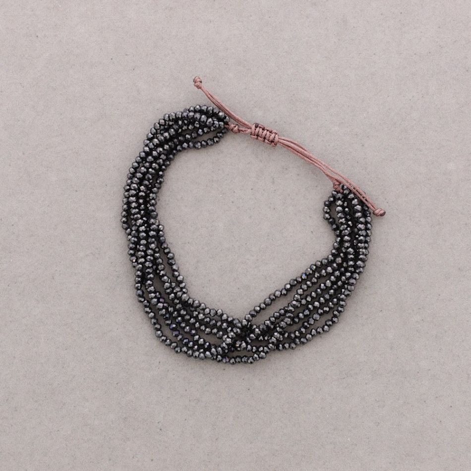 PULSERA MACRAMÉ CRISTALES FACETADOS