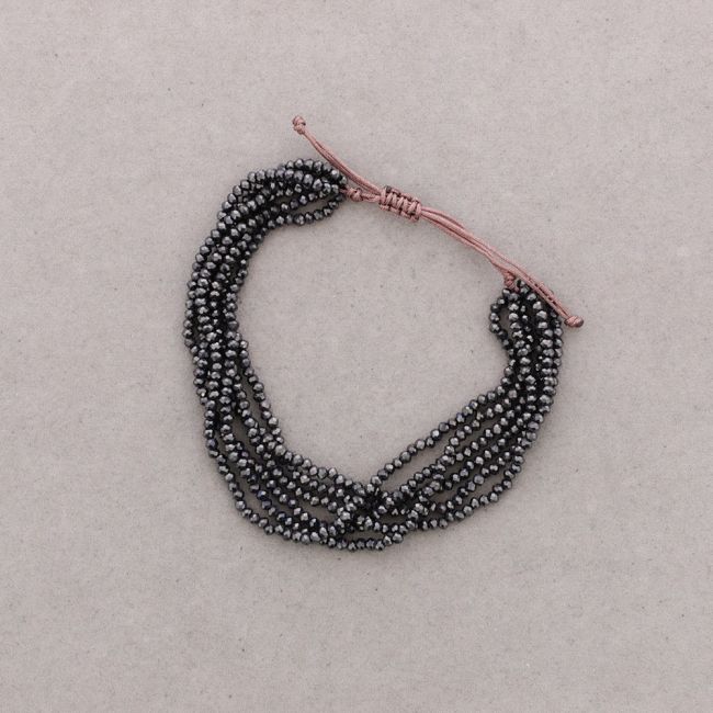PULSERA MACRAMÉ CRISTALES FACETADOS