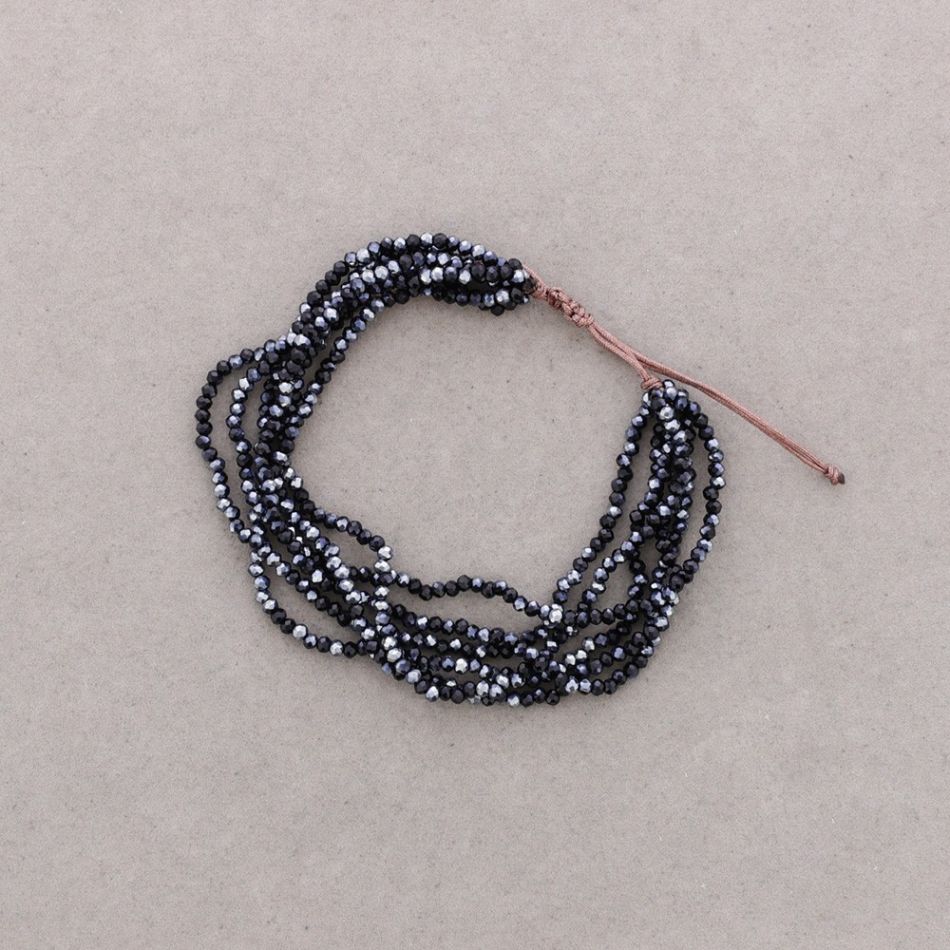 MACRAMÉ BRACELET WITH FACETED CRYSTALS