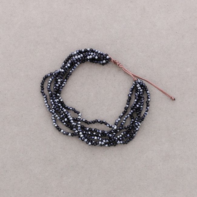 PULSERA MACRAMÉ CRISTALES FACETADOS