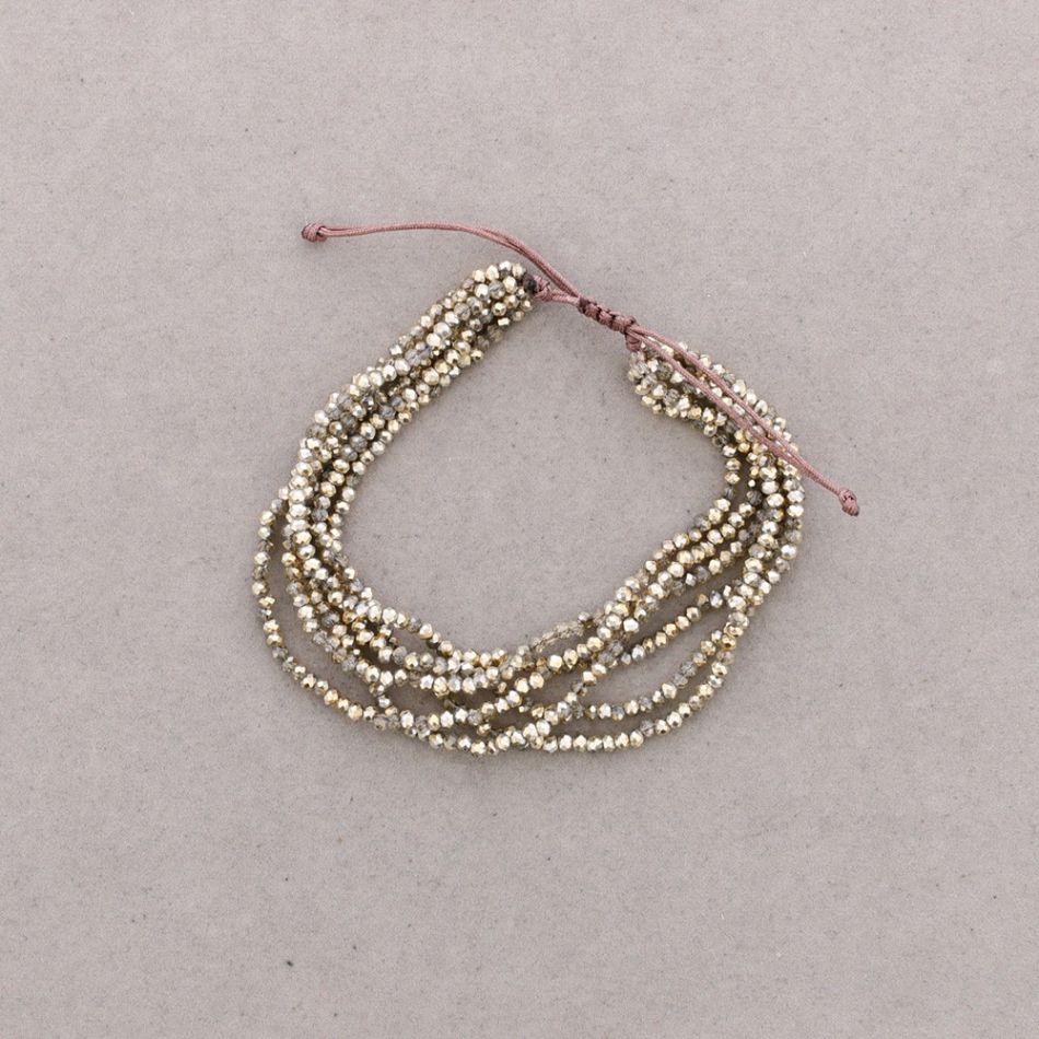 PULSERA MACRAMÉ CRISTALES FACETADOS