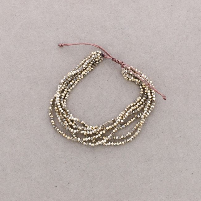 MACRAMÉ BRACELET WITH FACETED CRYSTALS