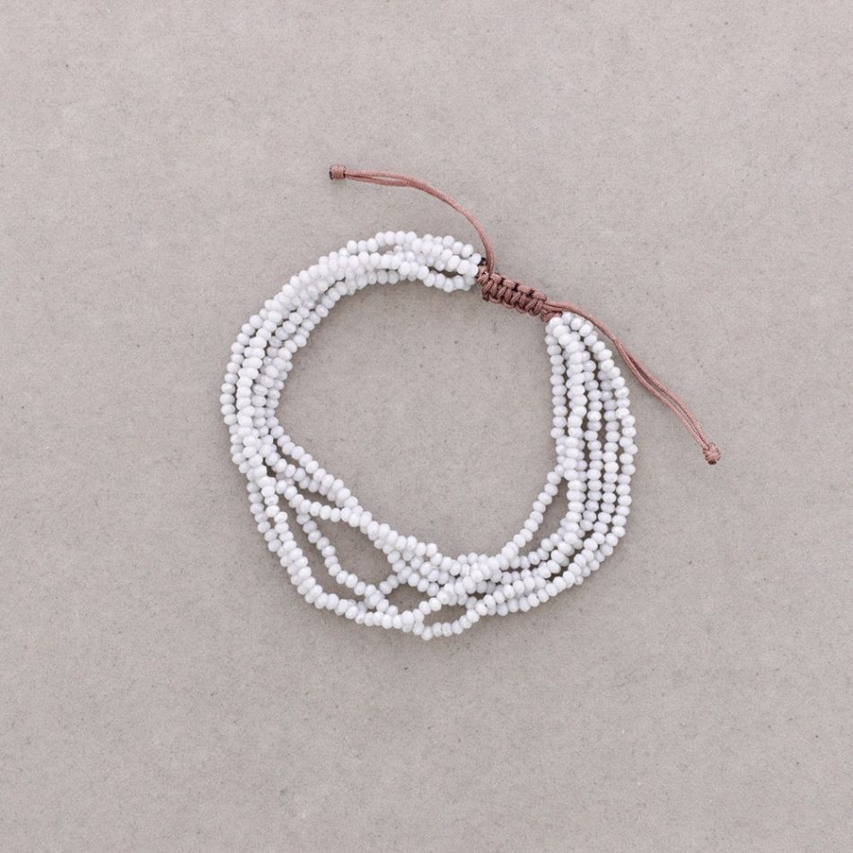 MACRAMÉ BRACELET WITH FACETED CRYSTALS