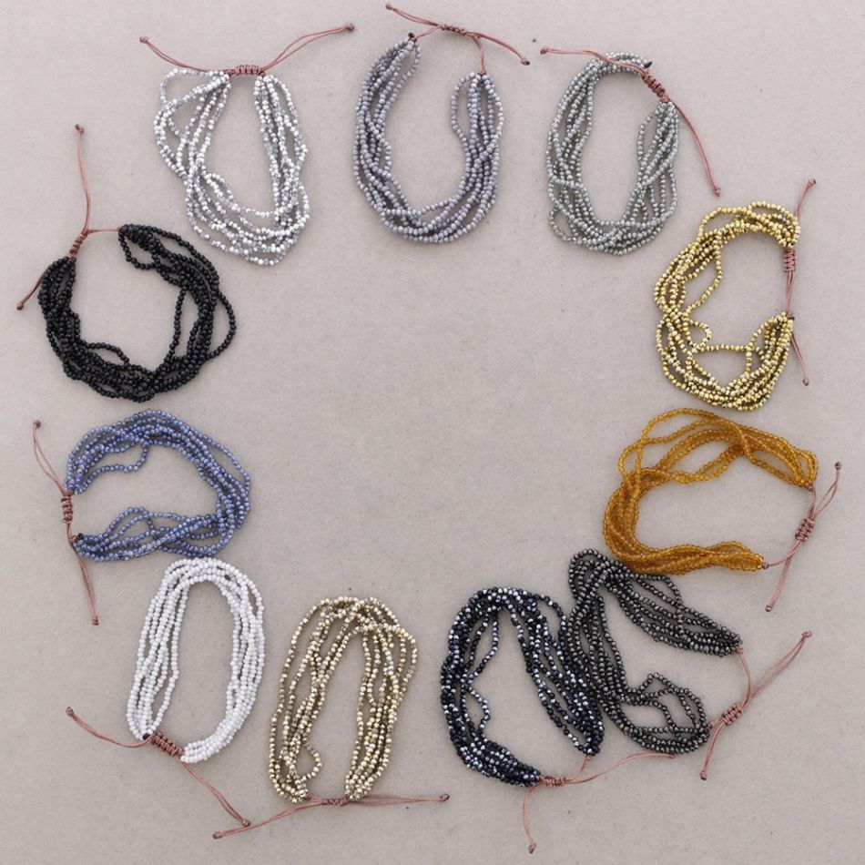 PULSERA MACRAMÉ CRISTALES FACETADOS
