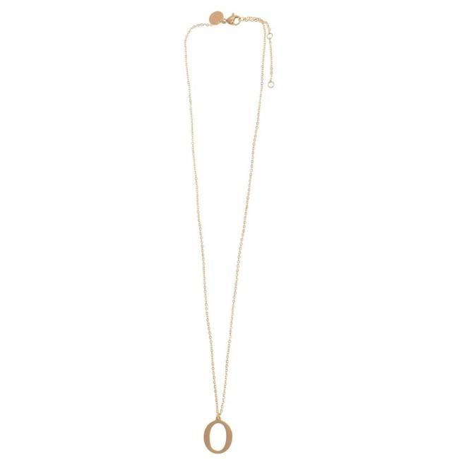 INITIAL LETTER O STEEL SHORT NECKLACE