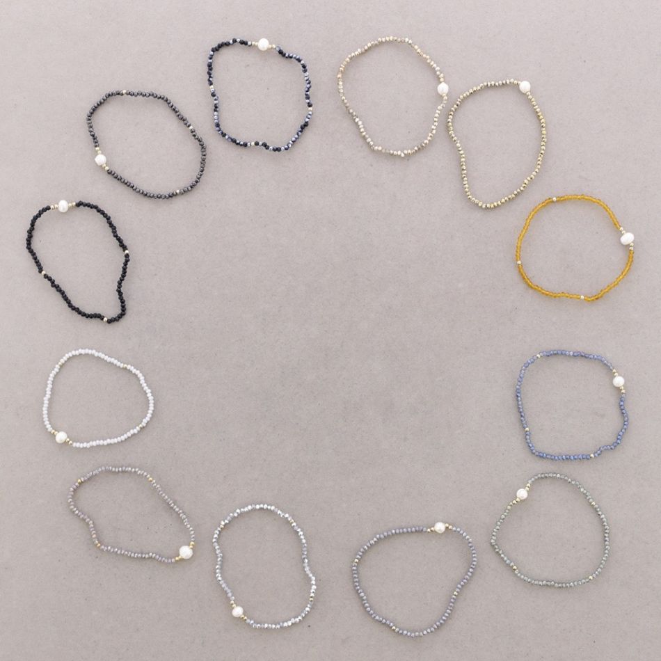FACETED CRYSTAL PEARL BRACELET
