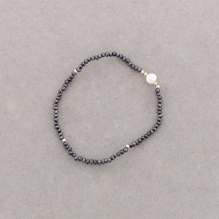 PULSERA PERLA CRISTALES FACETADOS 2