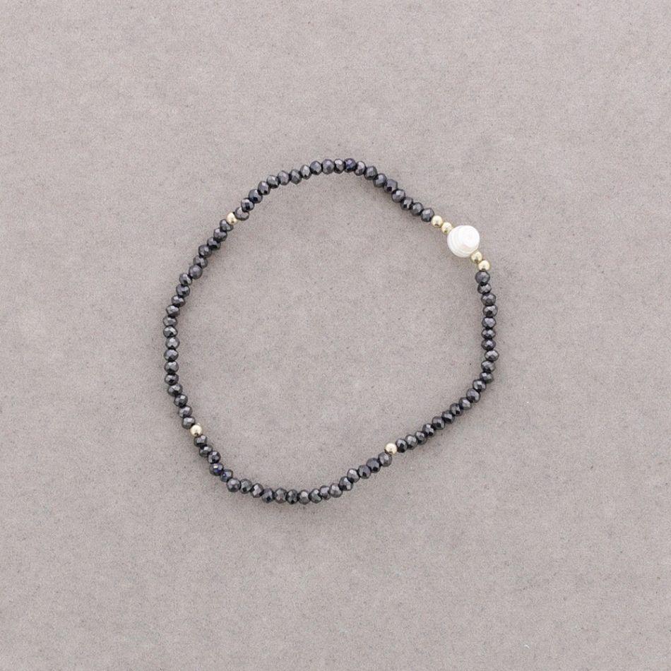FACETED CRYSTAL PEARL BRACELET