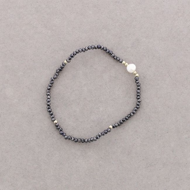 FACETED CRYSTAL PEARL BRACELET