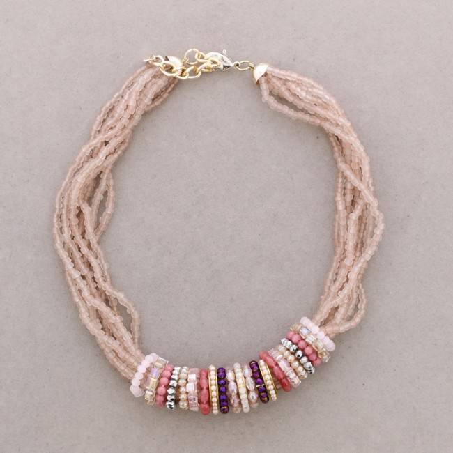 SHORT NECKLACE RINGS BEADS