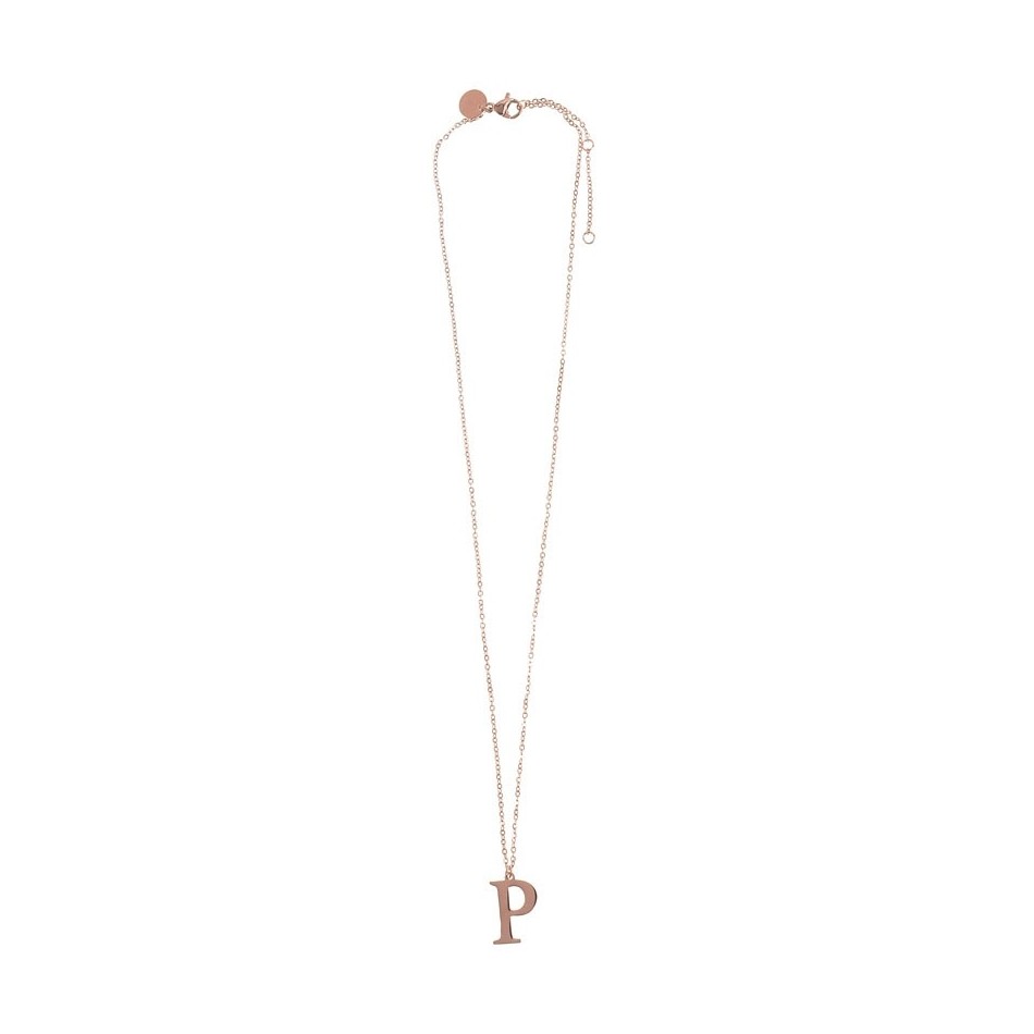INITIAL LETTER P STEEL SHORT NECKLACE