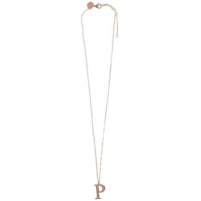 INITIAL LETTER P STEEL SHORT NECKLACE
