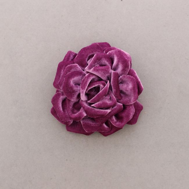 BROCHE FLOR TERCIOPELO 13CM