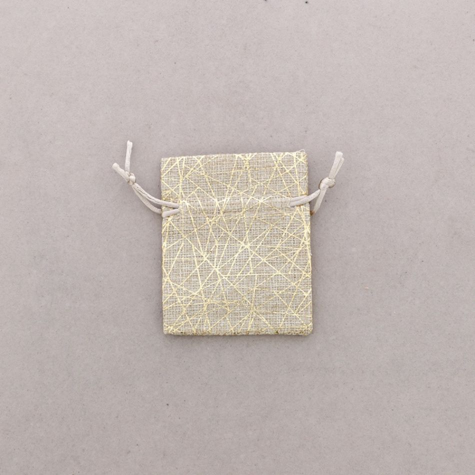 BOLSITAS IMITACION LINO ESTAMPADO DORADO 8*10CM 50PCS