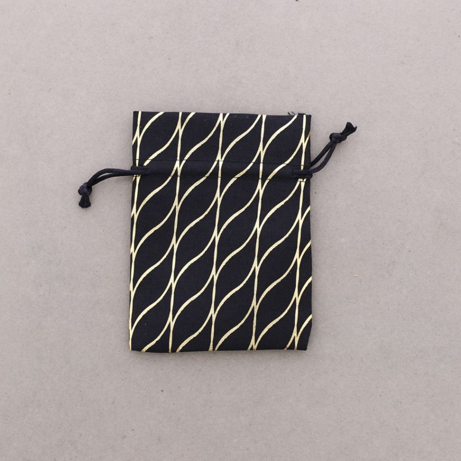 BOLSITAS IMITACION LINO ESTAMPADO DORADO 10*13,5CM 50 PCS